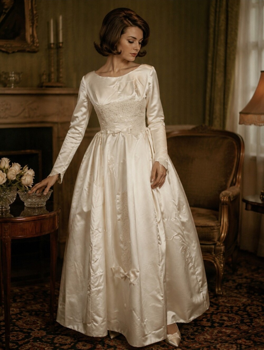 An Original by Constantino Vintage Wedding Duchess Dress Ivory Size 6